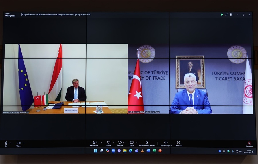 Ticaret Bakanı Ömer Bolat, Macaristan Ekonomi ve Enerji Bakanı Kapitany ile Çevrim İçi Görüştü